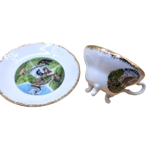 Vintage Fairway Japan Wonderful Wisconsin Souvenir Tea Cup & Saucer Set jj3657 - Picture 3 of 9